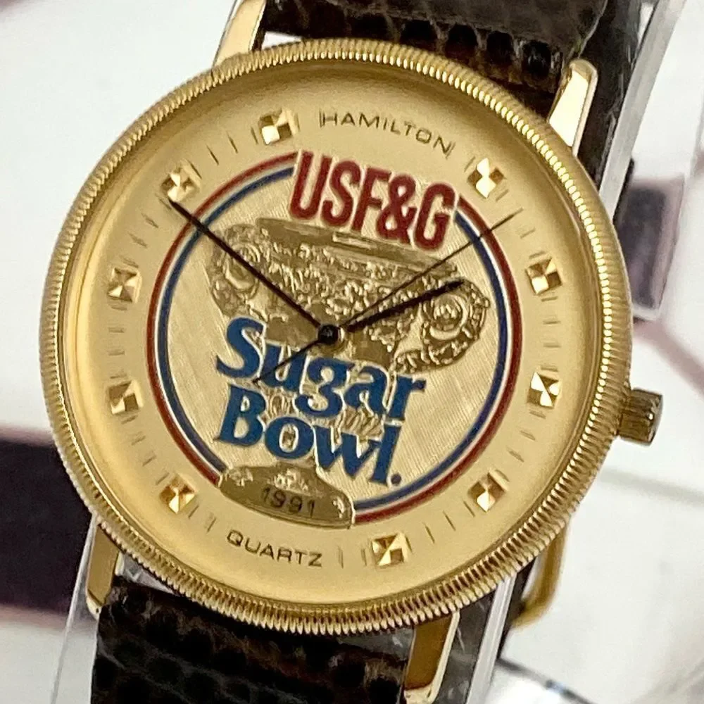 Vintage Hamilton 1991 USF&G Sugar Bowl Swiss Quartz Watch Univ. Tenn Univ. VA